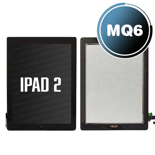 [DGT-IP2-w/H-BK] Digitizer for iPad 2 Black with Home Button - Black (Aftermarket: MQ6)