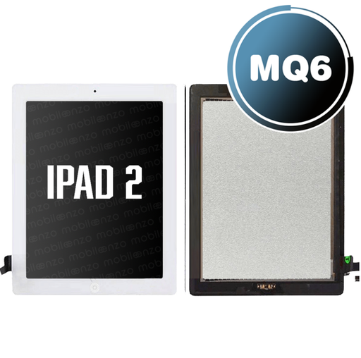 [DGT-IP2-w/H-WH] Digitizer for iPad 2 White with Home Button - White (Aftermarket: MQ6)