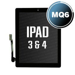 [DGT-IP3-w/H-BK] Digitizer for iPad 3&4 with Home Button & Home Button Flex  (Premium) BLACK