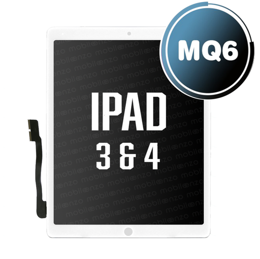 [DGT-IP3-WH] Digitizer for iPad 3&4 with Home Button & Home Button Flex - White (Aftermarket: MQ6)