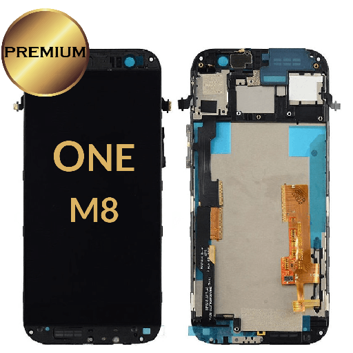 [LCD-HTCM8-WF-BK] LCD Assembly for  HTC One M8 With Frame - Black