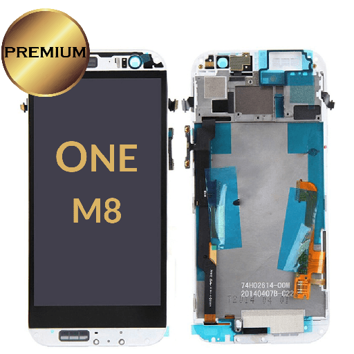 [LCD-HTCM8-WF-WH] LCD Assembly for  HTC One M8 With Frame - White