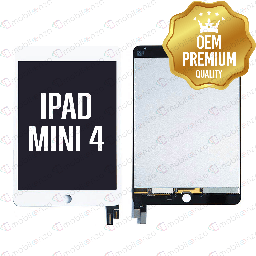 [LCD-IPM4-WH] LCD Assembly With Digitizer For iPad Mini 4 (Premium) -  (Sleep/Wake Sensor Flex Pre-Installed)  White