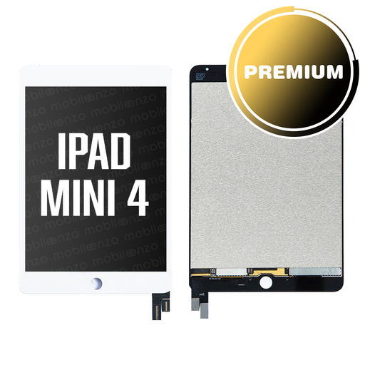 [LCD-IPM4-WH] LCD Assembly With Digitizer For iPad Mini 4 (Sleep/Wake Sensor Flex Pre-Installed) (Premium Plus) - WHITE