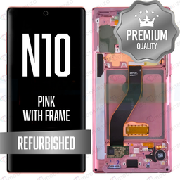 [LCD-N10-WF-PN] LCD for Samsung Note 10 with Frame - Pink (Refurbished)