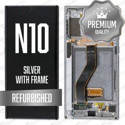 [LCD-N10-WF-SI] LCD for Samsung Note 10 with Frame Silver