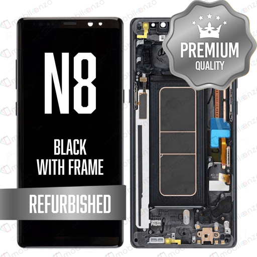 [LCD-N8-WF-BK] OLED Assembly for Samsung Galaxy Note 8 (N850) With Frame - Black (Premium)