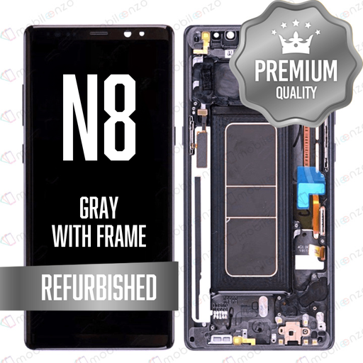 [LCD-N8-WF-GY] OLED Assembly for Samsung Galaxy Note 8 (N850) With Frame - Gray (Premium)
