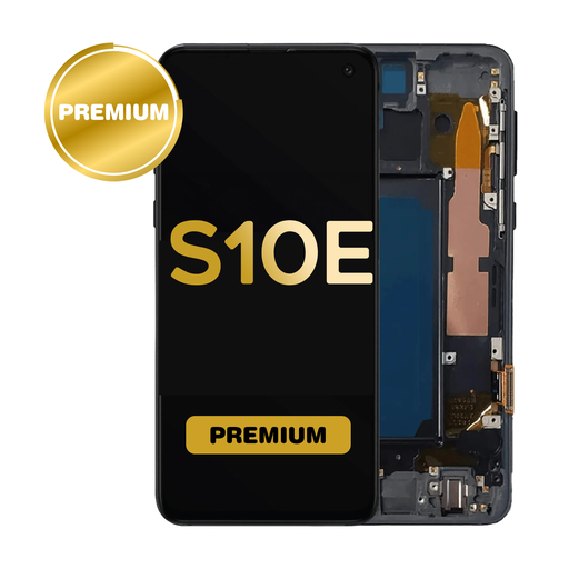 [LCD-S10E-WF-BK] OLED Assembly for Samsung Galaxy S10E (G970) with Frame - Black (Premium)