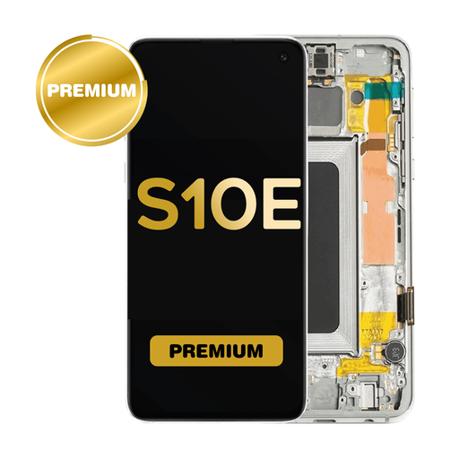 [LCD-S10E-WF-WH] OLED Assembly for Samsung Galaxy S10E (G970) with Frame - White (Premium)
