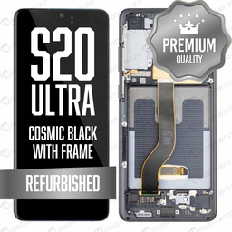 [LCD-S20U-WF-BK] OLED Assembly for Samsung Galaxy S20 Ultra / 5G With Frame - Cosmic Black (Refurbished)
