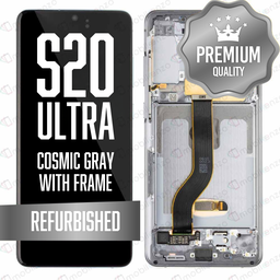 [LCD-S20U-WF-GY] OLED Assembly for Samsung Galaxy S20 Ultra / 5G With Frame - Cosmic Gray (Refurbished)