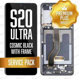[LCD-S20U-WF-SP-BK] OLED Assembly for Samsung Galaxy S20 Ultra / 5G With Frame - Cosmic Black (Service Pack)
