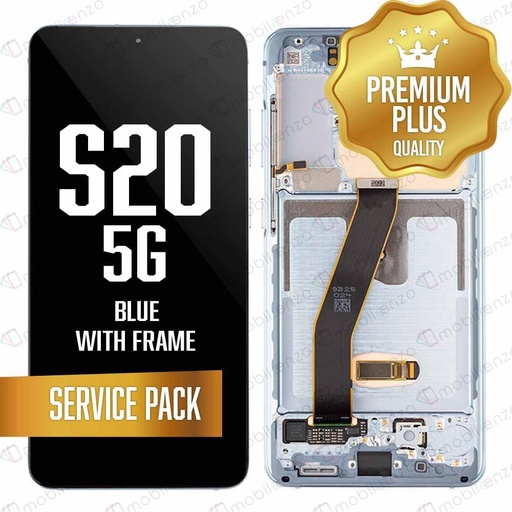 [LCD-S20-WF-SP-BL] OLED Assembly for Samsung Galaxy S20 With Frame - Cloud Blue (Service Pack)