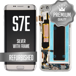 [LCD-S7E-WF-SI] LCD for Samsung Galaxy S7 Edge With Frame - Silver (Refurbished)