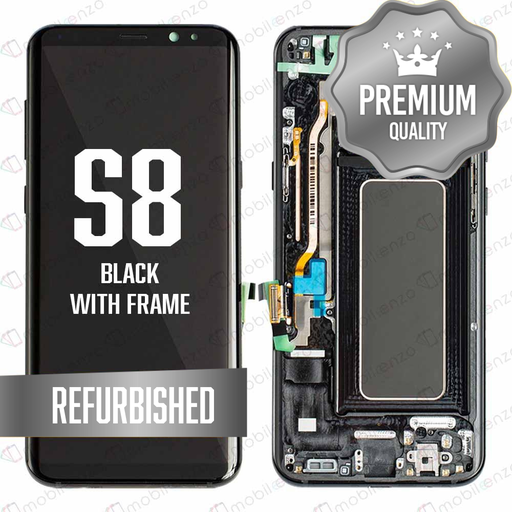[LCD-S8-WF-BK] LCD for Samsung Galaxy S8 With Frame - Black (Refurbished)