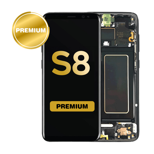 [LCD-S8-WF-BK] OLED Assembly for Samsung Galaxy S8 (G950) with Frame - Black (Premium)