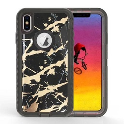 [CS-I12M-SPM-BK] Shock Proof Marble Case for iPhone 12 Mini (5.4) - Black
