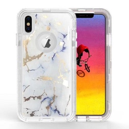 [CS-I12M-SPM-WH] Shock Proof Marble Case for iPhone 12 Mini (5.4) - White