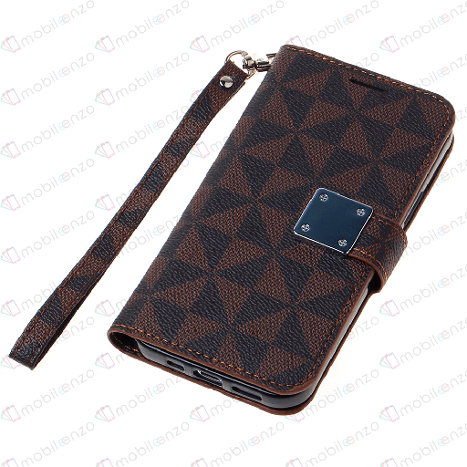 [CS-I12M-TWC-BR] Triangle Wallet Case for iPhone 12 Mini (5.4) - Brown