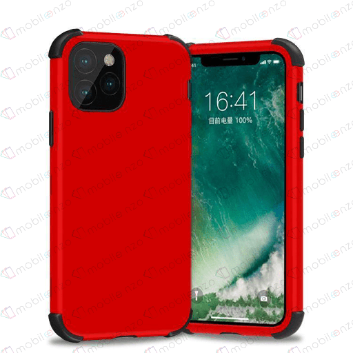 [CS-I12M-BHCL-RDBK] Bumper Hybrid Combo Case for iPhone 12 Mini (5.4) - Red & Black