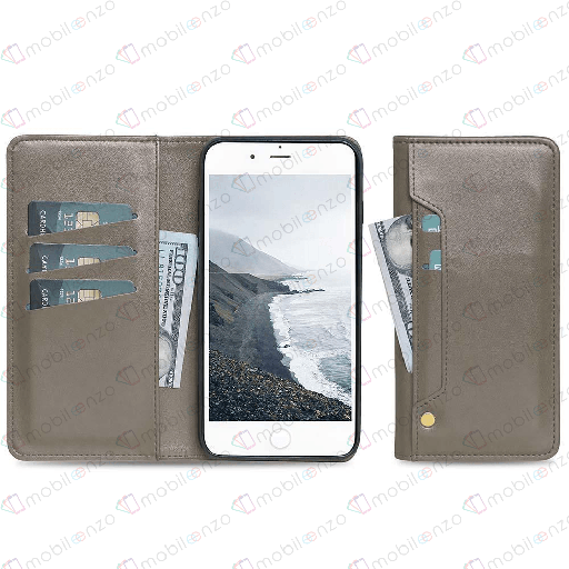 [CS-I12M-LDC-GY] Ludic leather Wallet Case for iPhone 12 Mini (5.4) - Gray