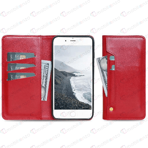 [CS-I12M-LDC-RD] Ludic leather Wallet Case for iPhone 12 Mini (5.4) - Red
