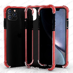 [CS-I12PM-HEC-BKRD] Hard Elastic Clear Case for iPhone 12 Pro Max (6.7) - Black & Red Edge
