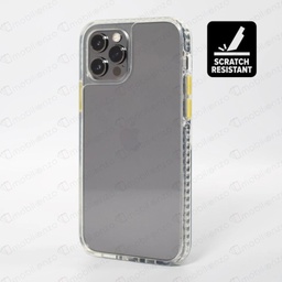 [CS-I12M-NSC-YL] Scratch-Resistant Case for iPhone 12 Mini (5.4) - Clear w/ Yellow Button
