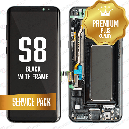 [LCD-S8-WF-SP-BK] OLED Assembly for Samsung Galaxy S8 With Frame - Black (Service Pack)