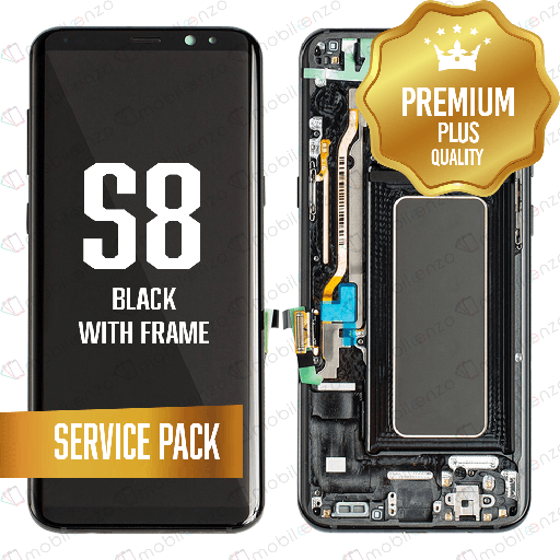 [LCD-S8-WF-SP-BK] OLED Assembly for Samsung Galaxy S8 With Frame - Black (Service Pack)