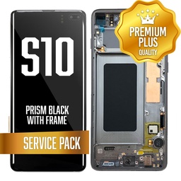 [LCD-S10-WF-SP-BK] OLED Assembly for Samsung Galaxy S10 With Frame - Prism Black (Service Pack)