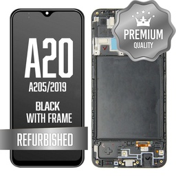 [LCD-A205-WF-PM-BK] LCD Assembly with frame for Galaxy A20 (A205/2019) - Black (Premium/Refurbished)