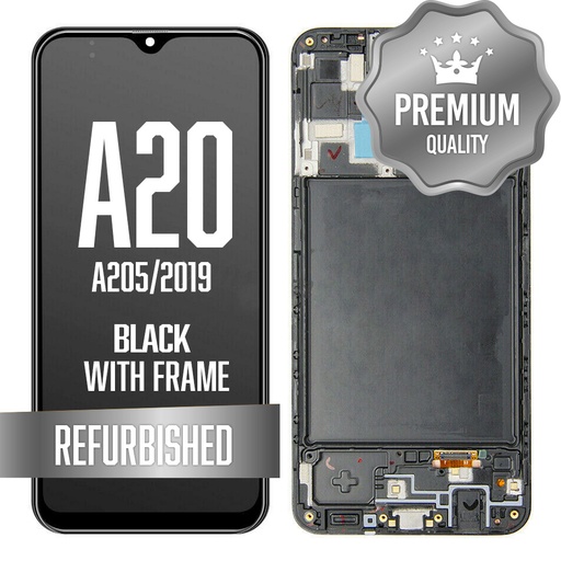 [LCD-A205-WF-PM-BK] OLED Assembly with frame For Samsung Galaxy A20 (A205/2019) - Black (Premium)