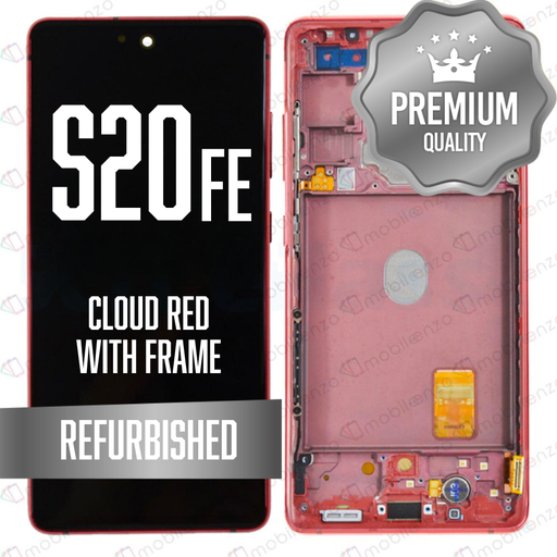 [LCD-S20FE-WF-RD] LCD for Samsung Galaxy S20 FE 5G With Frame - Cloud Red (Refurbished)
