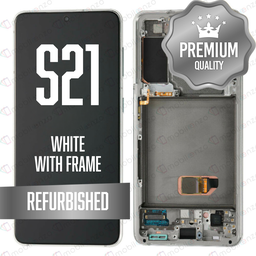 [LCD-S21-WF-WH] OLED Assembly for Samsung Galaxy S21 / 5G With Frame - Phantom White (Refurbished)