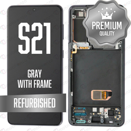 [LCD-S21-WF-GY] OLED Assembly for Samsung Galaxy S21 / 5G With Frame - Phantom Gray (Refurbished)