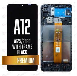 [LCD-A125-WF-BK] LCD Assembly with frame for Galaxy A12 (A125/2020) - Black (Premium/Refurbished)