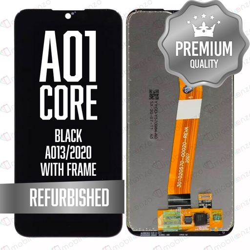 [LCD-A013-WF-BK] LCD Assembly for Galaxy A01 Core (A013/2020) with Frame - Black (Premium/Refurbished)