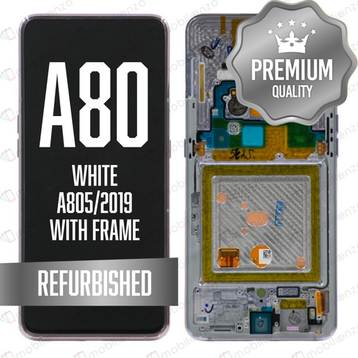 [LCD-A805-WF-WH] OLED Assembly For Samsung Galaxy A80 (A805/2019) with Frame - White (Premium)
