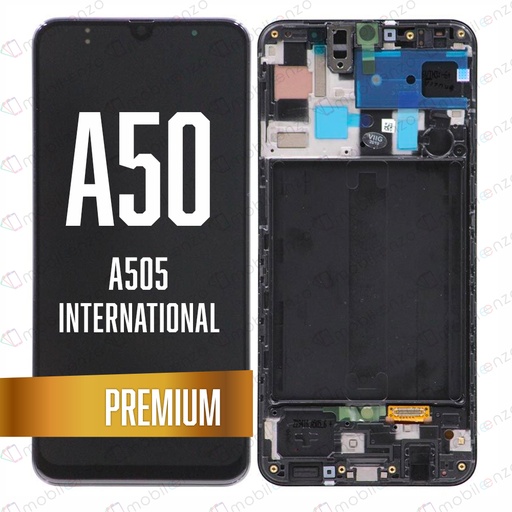 [LCD-A505I-WF-PM-BK] OLED Assembly For Samsung Galaxy A50 (A505F / 2019) with Frame - Black (Premium) (International Version)