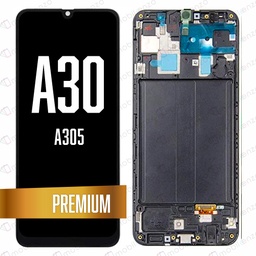 [LCD-A305-WF-BK] LCD Assembly for Galaxy A30 (A305) with Frame - Black (Premium/Refurbished) 