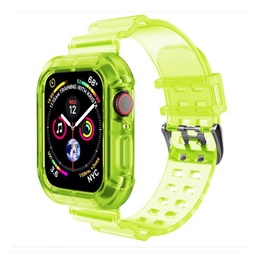 [CS-IW40-CSF-YL] Clear Silicone Color Full Cover for iWatch Band 38/40mm - Yellow