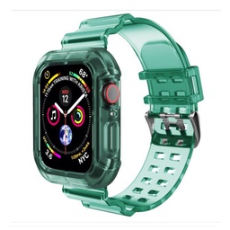 [CS-IW42-CSF-GR] Clear Silicone Color Full Cover for iWatch Band 42mm - Green