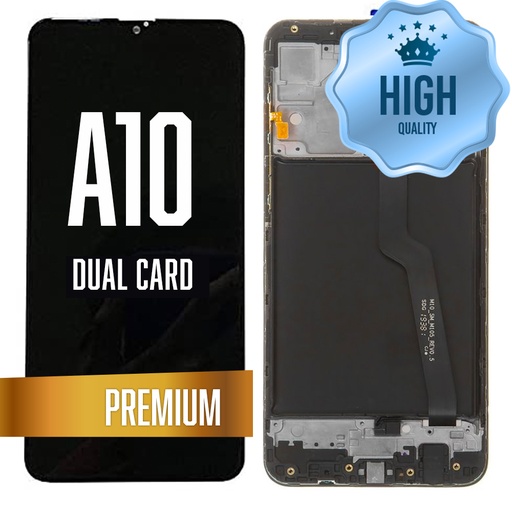 [LCD-A105D-WF-BK] LCD Assembly For Samsung Galaxy A10 (A105/2019/Dual Card Version) with Frame - Black