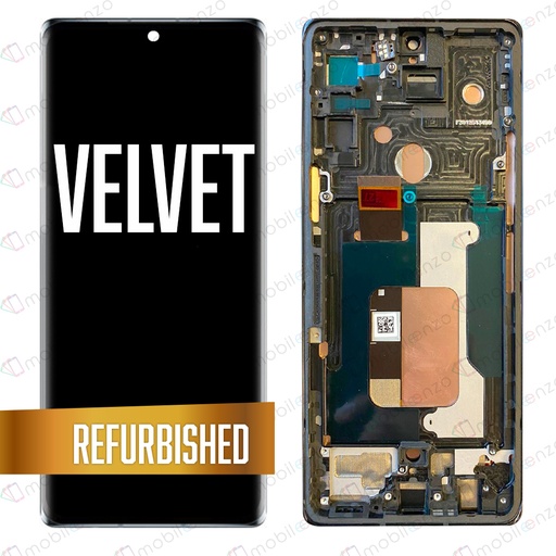 [LCD-LGVL-WF-BK] OLED Assembly With Frame Compatible For LG Velvet 5G (Not Compatible With Verizon Uw Model) (Premium) (Black)