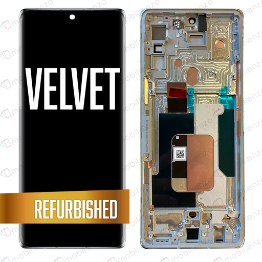 [LCD-LGVL-WF-SI] OLED Assembly With Frame Compatible For LG Velvet 5G (Not Compatible With Verizon Uw Model) (Premium) (Silver)