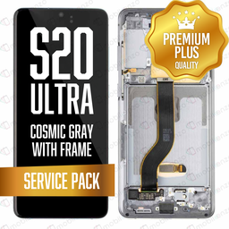 [LCD-S20U-WF-SP-GY] OLED Assembly for Samsung Galaxy S20 Ultra / 5G With Frame - Cosmic Gray (Service Pack)