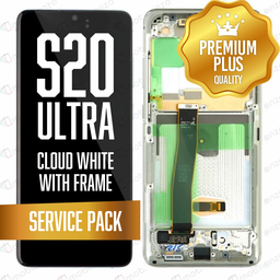 [LCD-S20U-WF-SP-WH] OLED Assembly for Samsung Galaxy S20 Ultra / 5G With Frame - Cloud White (Service Pack)
