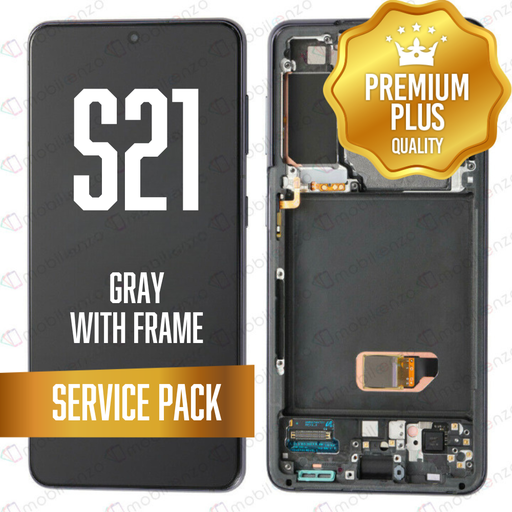 [LCD-S21-WF-SP-GY] OLED Assembly for Samsung Galaxy S21 5G With Frame - Phantom Gray (Service Pack)